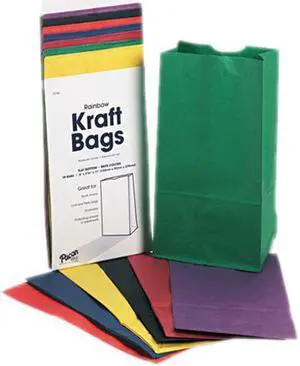 Rainbow Bags, 6# Uncoated Kraft Paper, 6 X 3 5/8 X 11, Assorted Bright