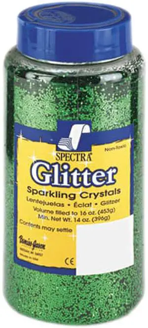 Spectra Glitter, .04 Hexagon Crystals, Green, 16 Oz Shaker-Top Jar