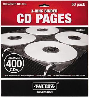 Two-Sided Cd Refill Pages For Three-Ring Binder, 50/Pack