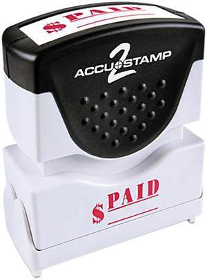 Accustamp2 Shutter Stamp With Microban, Red, Paid, 1 5/8 X 1/2