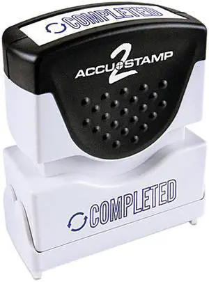 Accustamp2 Shutter Stamp With Microban, Blue, Completed, 1 5/8 X 1/2