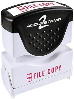 Accustamp2 Shutter Stamp With Microban, Red, File Copy, 1 5/8 X 1/2