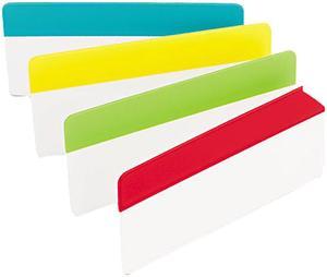 Durable File Tabs, 3 x 1 1/2, Solid, Assorted Primary Colors, 24/PK