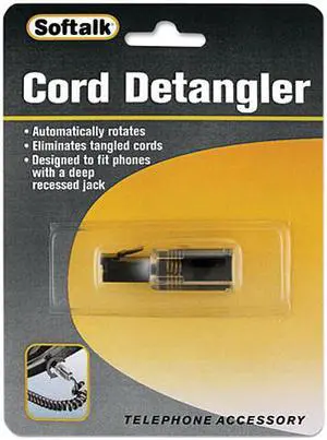 Softalk Rotating 360 Telephone Cord Detangler, Clear/Black 21002
