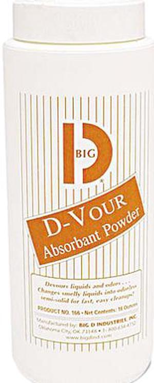 Big D Industries D-Vour Absorbent Powder, Canister, Lemon, 16oz, 6/Carton 166