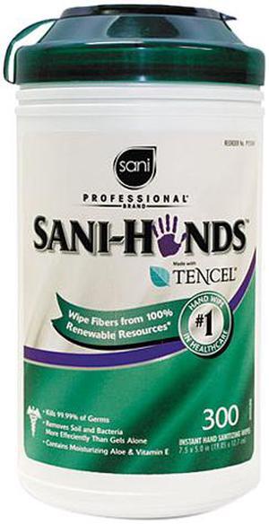 Sani-Hands II Sanitizing Wipes, 7 1/2 x 5 1/2, 300/Canister