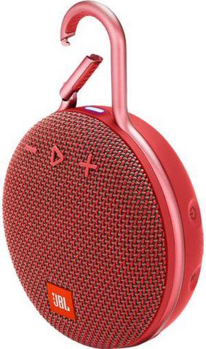 JBL Clip 3 Portable Bluetooth Waterproof Speaker (Red)