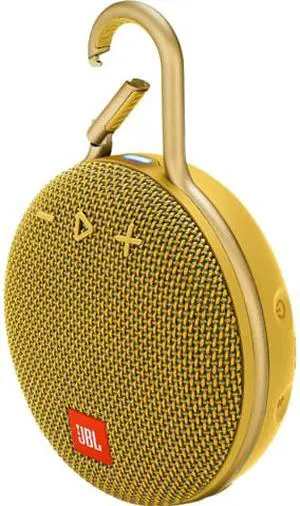 JBL Clip 3 Portable Bluetooth Waterproof Speaker (Yellow)