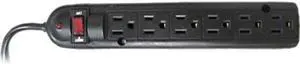 Weltron 6 Ooutlets Power Strip Plastic 750 Joules 20 Feet Cord