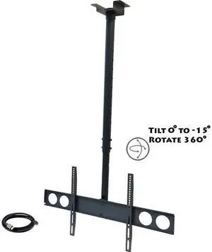 MegaMounts Heavy Duty Tilting Ceiling Televeision Mount for 37" to 70" LCD, LED and Plasma Televisions with HDMI Cable