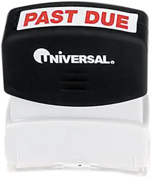 Universal Message Stamp, PAST DUE, Pre-Inked/Re-Inkable, Red
