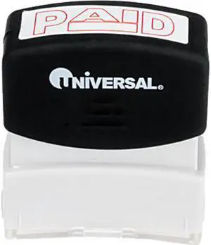 Universal Message Stamp, PAID, Pre-Inked/Re-Inkable, Red