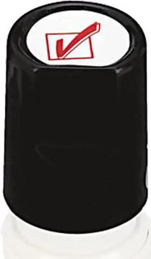 Universal Round Message Stamp, CHECK MARK, Pre-Inked/Re-Inkable, Red