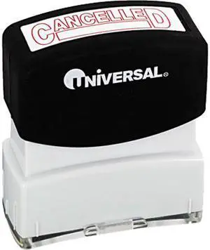 Universal Message Stamp, CANCELLED, Pre-Inked/Re-Inkable, Red