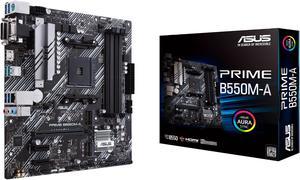 ASUS Prime B550M-A/CSM AMD AM4 (3rd Gen Ryzen) microATX Commercial Motherboard (PCIe 4.0, ECC Memory, 1Gb LAN, HDMI 2.1/D-Sub, 4K@60HZ, TPM, ASUS Control Center Express)