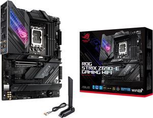 ASUS ROG Strix Z690-E Gaming WiFi 6E LGA 1700(Intel® 12th&13th Gen)ATX gaming motherboard(PCIe 5.0, DDR5,18+1 ower stages,2.5 Gb LAN,Bluetooth v5.2,Thunderbolt 4,support up to 5xM.2,1xPCIe 5.0 M.2)
