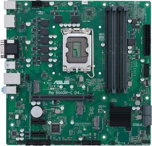 ASUS Pro B660M-C D4-CSM LGA 1700 (Intel 12th&13th Gen) Micro-ATX Commercial Motherboard (PCIe 4.0, DDR4, 2xM.2 slots, M.2 slot only (Key E), front USB 3.2 Gen 1 Type-C, TPM 2.0 IC onboard, Q-LED Core)