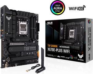 ASUS TUF GAMING X670E-PLUS WIFI 6E Socket AM5 (LGA 1718) Ryzen 7000 ATX Gaming Motherboard (16 Power Stages, PCIe 5.0, DDR5 Memory, Four M.2 Slots, WiFi 6E and 2.5 Gb Ethernet, Aura RGB Lighting)