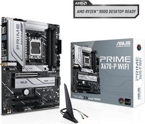 ASUS PRIME X670-P WIFI AMD X670 AM5 Ryzen Desktop 9000 8000 & 7000 ATX motherboard with three M.2 slots, DDR5, USB 3.2 Gen 2x2 Type-C, USB4 support, WiFi 6 and 2.5Gb Ethernet