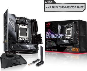 ASUS ROG STRIX X670E-I GAMING WIFI AMD X670 AM5 Ryzen Desktop 9000 & 7000 mini-ITX mITX motherboard, 10+2 power stages, ROG Strix Hive, PBO button, PCIe 5.0, DDR5, Wi-Fi 6E, 2x M.2, 2x USB4 Type-C