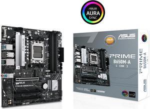 ASUS PRIME B650M-A-CSM Micro-ATX commercial motherboard, DDR5, PCIe 5.0 M.2 support, Realtek 2.5Gb Ethernet, DisplayPort, VGA, HDMI®, SATA 6 Gbps, USB 3.2 Gen 2 ports, front USB 3.2 Gen 1 Type-C.
