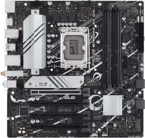 ASUS PRIME B760M-A AX D4 Intel B760 (LGA 1700)((13th and 12th Gen)  mATX motherboard, PCIe 4.0, two M.2 slots, Realtek 2.5Gb Ethernet, Wi-Fi 6, DisplayPort, Dual HDMI, SATA 6 Gbps, rear USB 3.2 Gen 2,