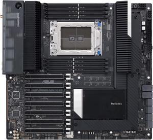 ASUS Pro WS WRX80E-SAGE SE WIFI II AMD WRX80 Ryzen Threadripper PRO extended-ATX workstation motherboard with Intel dual 10 G LAN, USB 3.2 Gen 2x2 Type-C port, 7 x PCIe 4.0 x16 slots, 3 x M.2 PCIe 4.0
