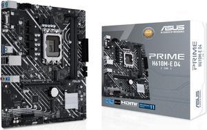 ASUS PRIME H610M-E D4-CSM LGA 1700(Intel 12th&13th Gen) mATX commercial motherboard (PCIe 4.0,DDR4,2xM.2 slots,1Gb LAN,DisplayPort/HDMI/D-Sub,USB 3.2 Gen 1 ports,COM header, RGB header,ACCE