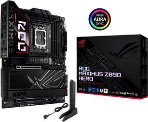 ASUS ROG MAXIMUS Z890 HERO Intel® Z890 LGA 1851 ATX motherboard, Advanced AI PC-ready, 22+2+1+2 stages, DDR5, WiFi 7, 3x PCIe® 5.0 M.2, Thunderbolt™ 4, USB Type-C®, AI Overclocking/Cooling/Networking