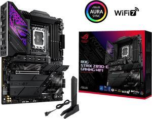 ASUS ROG STRIX Z890-E GAMING WIFI Intel® Z890 LGA 1851 ATX motherboard, Advanced AI PC-ready, 18+2+1+2 stages, DDR5, WiFi 7, 7x M.2, Thunderbolt™ 4, USB Type-C®, AI Overclocking, Cooling & Networking