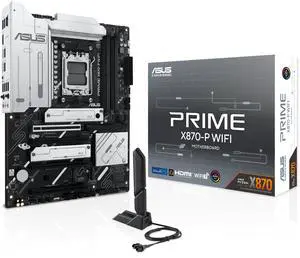 ASUS Prime X870-P WiFi AMD X870 (Ryzen AM5) ATX Motherboard (DDR5, PCIe 5.0, 4x M.2, WiFi 7, 2.5Gb LAN, Dual USB4 40Gbps Type-C, BIOS FlashBack, Aura Sync) ASUS Prime X870-P WiFi AMD X870 (Ryzen AM5) ATX Motherboard (DDR5, PCIe 5.0, 4x M.2, WiFi 7, 2.5Gb LAN, Dual USB4 40Gbps Type-C, BIOS FlashBack, Aura Sync)