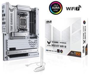 ASUS TUF GAMING B850-BTF WIFI W AMD B850 ATX motherboard, hidden-connector design, 14+2+1 80A DrMOS power stages, DDR5, PCIe 5.0 Ready, 3x M.2, Wi-Fi 7, 2.5Gb LAN, DP, HDMI, USB 20Gbps Type-C