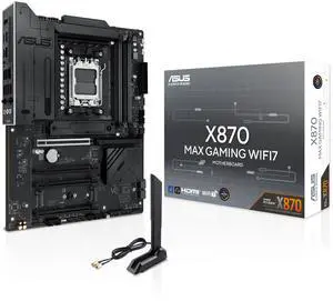 ASUS X870 MAX GAMING WIFI7 Supports DDR5, PCIe 5.0, Wi-Fi 7, USB4 Type-C, Aura Sync, and Powerful 12+2+1 Power Stages for Elite Gaming
