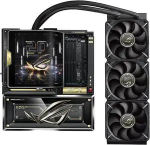 ASUS ROG CROSSHAIR X870E EDITION 20 AM5 E-ATX motherboard, DDR5, PCIe 5.0, 9x M.2, DIMM Fit and dedicated AIO Cooler ROG RYUJIN 360 EDITION 20, AIO Q-Connector, Swivel Dual 6.67" LCD, Display Sync-Up ASUS ROG CROSSHAIR X870E EDITION 20 AM5 E-ATX motherboard, DDR5, PCIe 5.0, 9x M.2, DIMM Fit and dedicated AIO Cooler ROG RYUJIN 360 EDITION 20, AIO Q-Connector, Swivel Dual 6.67" LCD, Display Sync-Up