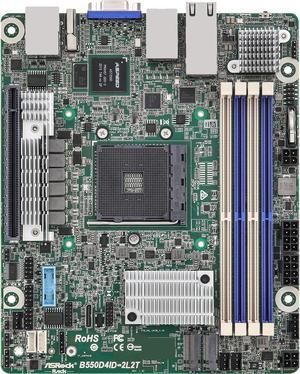AsRock Rack B550D4ID-2L2T Deep mini-ITX Server Motherboard AMD Ryzen 5000 Series AM4 (PGA 1331) B550 Dual 1GbE+10GbE