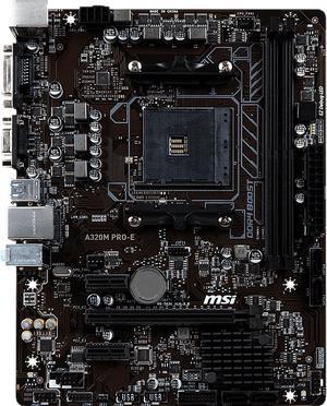 MSI PRO A320M PRO-E AM4 AMD A320 SATA 6Gb/s USB 3.1 Micro ATX AMD Motherboard