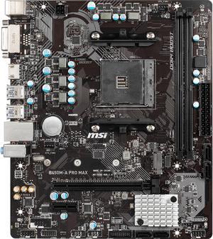 MSI B450M-A PRO MAX AM4 AMD B450 SATA 6Gb/s Micro ATX AMD Motherboard