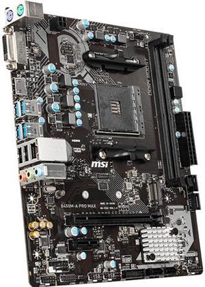 MSI B450M-A PRO MAX AM4 AMD B450 SATA 6Gb/s Micro ATX AMD Motherboard