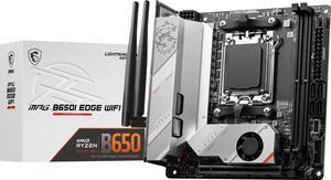 MSI MPG B650I EDGE WIFI AM5 AMD B650 SATA 6Gb/s DDR5 Ryzen 7000 Mini ITX Motherboard