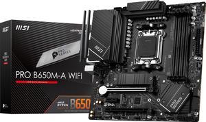 MSI PRO B650M-A WIFI AM5 AMD B650 SATA 6Gb/s DDR5 Ryzen 7000 Micro ATX Motherboard