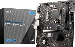 MSI PRO PRO H610M-G WIFI DDR4 LGA 1700 Intel H610 SATA 6Gb/s Micro ATX Motherboard