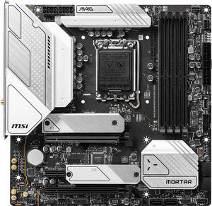 MSI MAG B660M MORTAR WIFI DDR4 LGA 1700  * Dedicated LGA1700 mounting bracket is required. Intel B660 SATA 6Gb/s Micro ATX Intel Motherboard