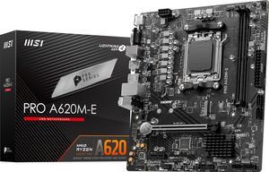 MSI PRO PRO A620M-E AM5 AMD A620 SATA 6Gb/s DDR5 mATX Motherboards AMD Ryzen™ 7000 Series Desktop Processors