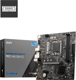 MSI PRO H610M-G LGA 1700 Intel H610 SATA 6Gb/s Micro ATX Motherboard 2x DDR5 PCI-E x16 slot M.2 Intel I219V1Gbps LAN EZ Debug LED