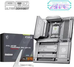 MSI MAG X870E TOMAHAWK MAX WIFI PZ AM5 AMD X870E Back Connect Motherboard, SATA 6Gb/s M.2 DDR5 Wi-Fi 7 5G LAN ATX Motherboards