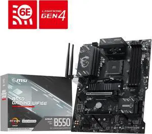 MSI B550 GAMING WIFI6E AM4 AMD B550 SATA 6GB/S 1G LAN DDR4 M.2 Wi-Fi 6E ATX Motherboard MSI B550 GAMING WIFI6E AM4 AMD B550 SATA 6GB/S 1G LAN DDR4 M.2 Wi-Fi 6E ATX Motherboard