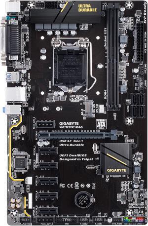 GIGABYTE GAH110D3A rev 10 LGA 1151 Intel H110 SATA 6Gbs USB 31 ATX Intel Motherboard for Cryptocurrency Mining BTC