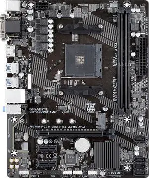 GIGABYTE GA-A320M-S2H REV 1.0 AM4 AMD A320 USB 3.1 HDMI Micro ATX AMD Motherboard