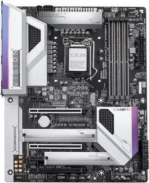 GIGABYTE Z490 VISION G LGA 1200 Intel Z490 ATX Motherboard with Dual M.2, SATA 6Gb/s, USB 3.2 Gen 2, 2.5 GbE LAN, SLI Support