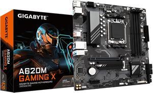 GIGABYTE A620M GAMING X AM5 LGA 1718 AMD A620 M-ATX Motherboard with 5-Year Warranty, DDR5, PCIe 4.0 M.2, PCIe 4.0, USB 3.2 Gen1x2 Type-C, , Realtek 1GbE LAN, Q-Flash Plus, PCIe EZ-Latch